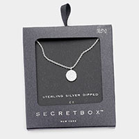 Secret Box _ Sterling Silver Dipped CZ Round Pendant Necklace