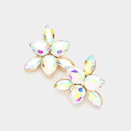 Marquise Teardrop Stone Cluster Evening Stud Earrings