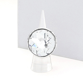 Round Stone Accented Stretch Ring