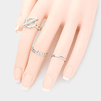 3PCS - Metal Chain Mixed Ring Set