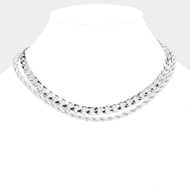 Double Layered Metal Chain Necklace