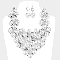 Pearl Cluster Necklace