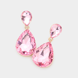 Crystal Double Teardrop Evening Earrings