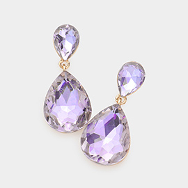 Crystal Double Teardrop Evening Earrings