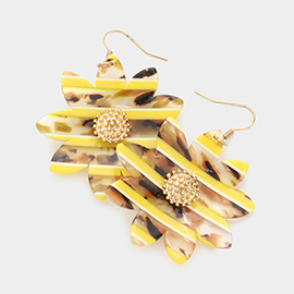 Celluloid Acetate Flower Dangle Earrings