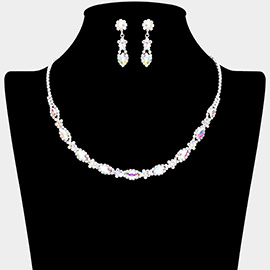 Marquise Stone Accented Rhinestone Necklace