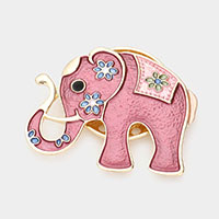 Colored Metal Elephant Magnetic Brooch