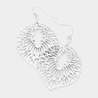 Metal Leaf Dangle Earrings