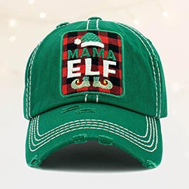 Tartan Check Mama Elf Vintage Baseball Cap