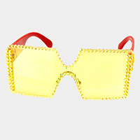 Bling Stone Embellished Square Sunglasses