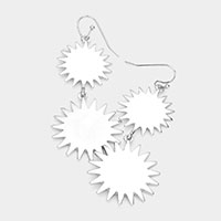 Sharped Metal Link Dangle Earrings