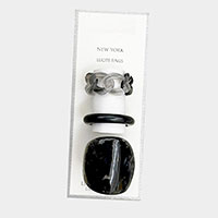 3PCS - Lucite Mixed Ring Set