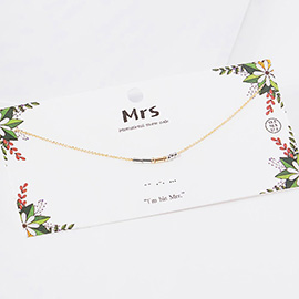 MRS Message Morse Code Pendant Necklace