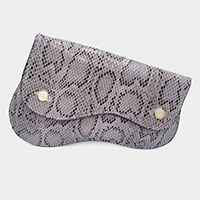 Snake Skin Patterned Faux Leather Clutch / Crossbody Bag