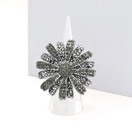 Rhinestone Embellished Daisy Flower Stretch Ring