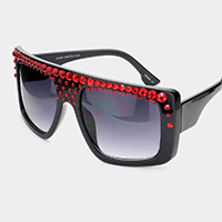 Crystal Embellished Detail Sunglasses