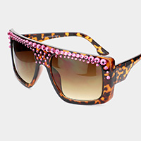 Crystal Embellished Detail Sunglasses