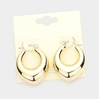 Bold Metal Abstract Hoop Pin Catch Earrings