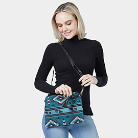 Western Patterned Crossbody / Clutch Bag