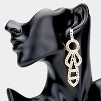 Abstract Rhinestone Evening Earrings