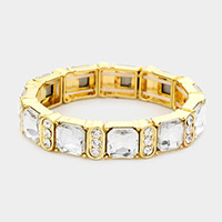 Asscher Stone Accented Stretch Evening Bracelet