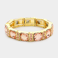 Asscher Stone Accented Stretch Evening Bracelet