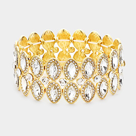 Marquise Stone Accented Stretch Evening Bracelet