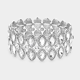 Marquise Stone Accented Stretch Evening Bracelet