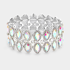 Marquise Stone Accented Stretch Evening Bracelet