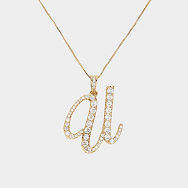 -U- CZ Monogram Pendant Necklace