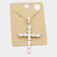 CZ Cross Pendant Necklace