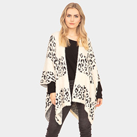 Leopard Printed Ruana Poncho