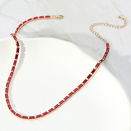 Rectangle Stone Necklace