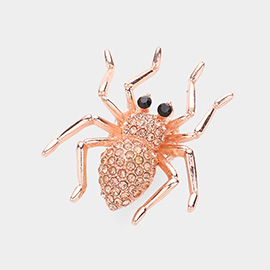 Stone Embellished Spider Pin Brooch