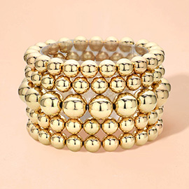 5PCS - Metal Ball Stretch Bracelets