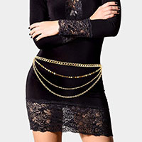 Draped Metal Chain Belt