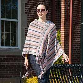 Stripe Patterned Poncho