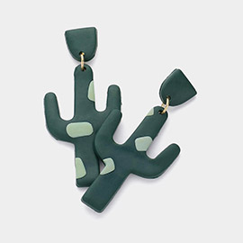 Cactus Polymer Clay Dangle Earrings