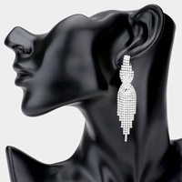 Rhinestone Pave Fringe Dangle Evening Earrings