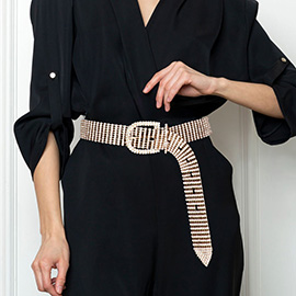 Buckle Accented Rhinestone Belt