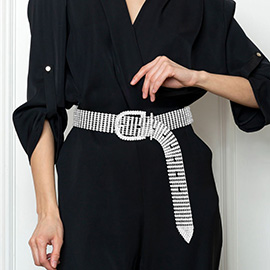 Buckle Accented Rhinestone Belt