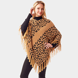 Leopard Patterned Poncho