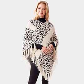 Leopard Patterned Poncho