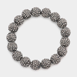 Rhinestone Pave Ball Stretch Bracelet