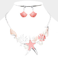 Pearl Embellished Sea Life Statement Necklace