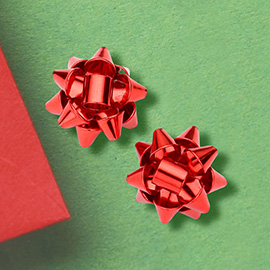 Christmas Gift Bow Stud Earrings