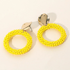 Seed Bead Open Circle Dangle Earrings