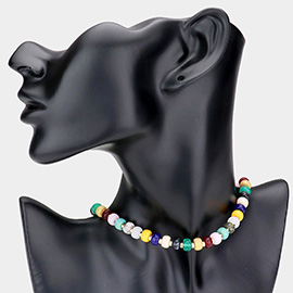 Marbled Beaded Necklace