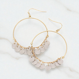 Crushed Metal Disc Dangle Earrings