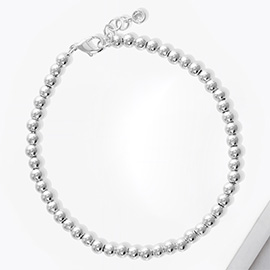 White Gold Dipped Metal Ball Bracelet